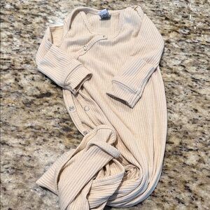 Copper Pearl Newborn Ribbed Tie-Bottom Onesie
